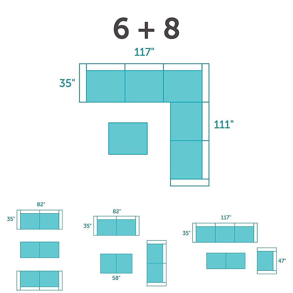 Best Buy Lovesac 6 Seats + 8 Sides Rained Chenille & Lovesoft