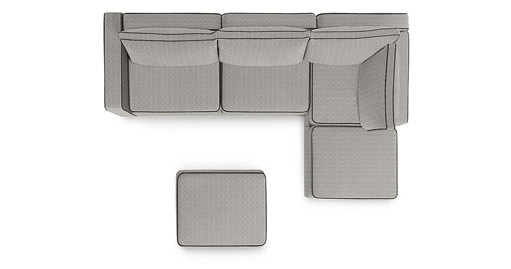 Angle View: Lovesac - 5 Seats + 5 Sides Luxe Chenille & Standard Foam - Tonal Sterling