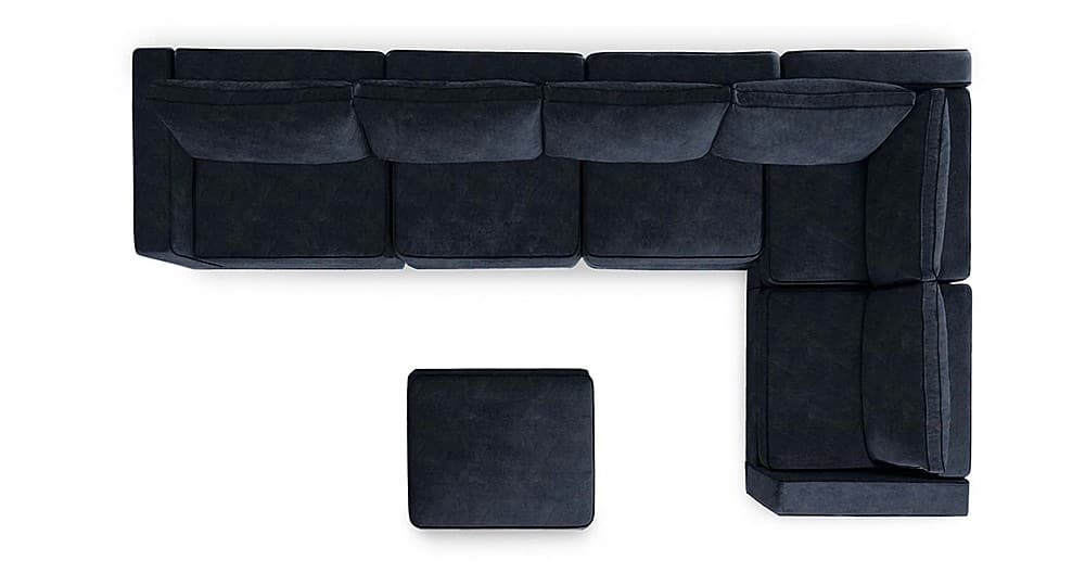 Angle View: Lovesac - 6 Seats + 8 Sides Corded Velvet & Standard Foam - Midnight Navy