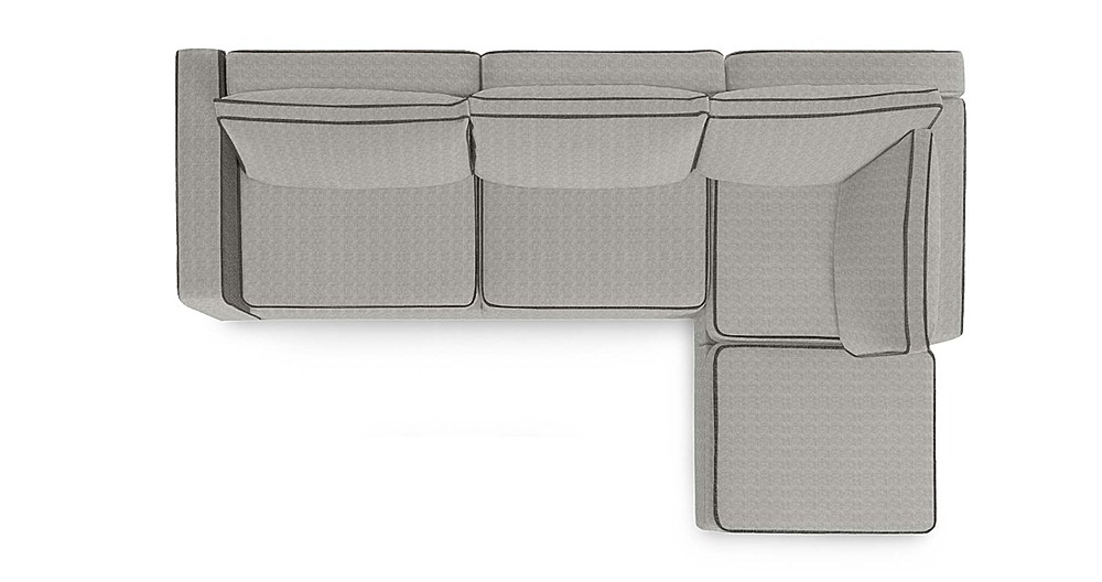 Angle View: Lovesac - 4 Seats + 5 Sides Luxe Chenille & Standard Foam - Tonal Sterling