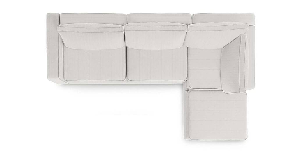 Angle View: Lovesac - 4 Seats + 5 Sides Corded Velvet & Standard Foam - Sky Grey