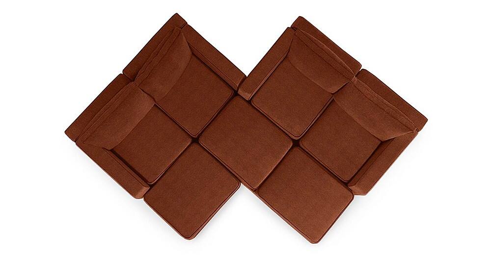 Angle View: Lovesac - 7 Seats + 8 Sides Rained Chenille & Standard Foam - Terracotta