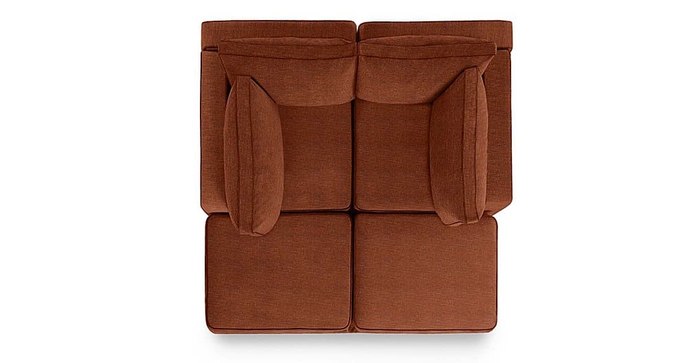 Angle View: Lovesac - 4 Seats + 4 Sides Rained Chenille & Lovesoft - Terracotta