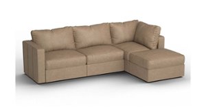 Lovesac - 4 Seats + 5 Sides Combed Chenille & Lovesoft - Taupe - Front_Zoom