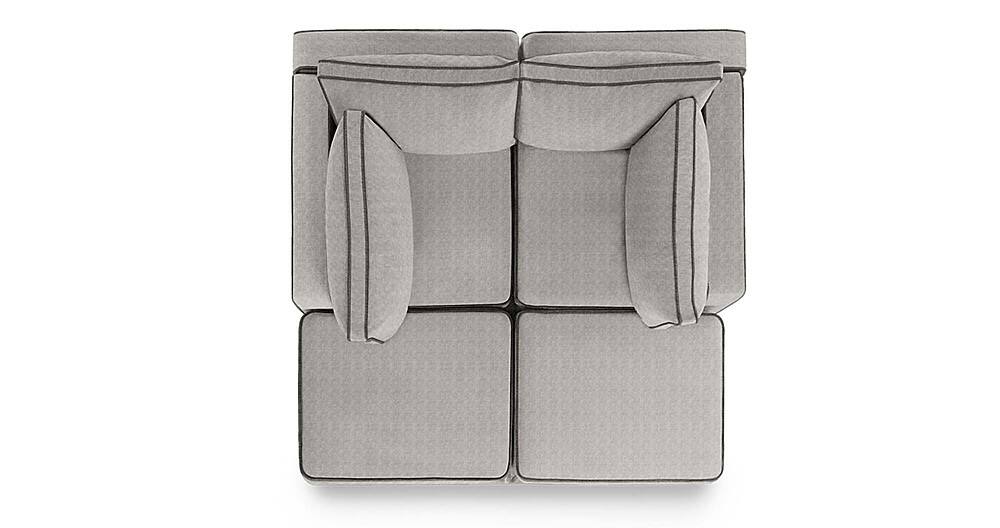 Angle View: Lovesac - 4 Seats + 4 Sides Luxe Chenille & Lovesoft - Tonal Sterling