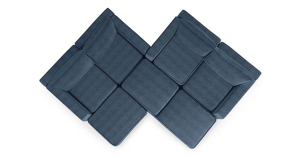 Angle View: Lovesac - 7 Seats + 8 Sides Rained Chenille & Lovesoft - Vintage Blue