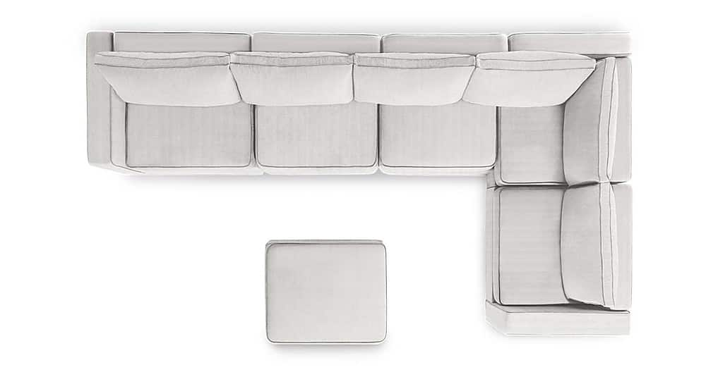 Angle View: Lovesac - 6 Seats + 8 Sides Corded Velvet & Standard Foam - Sky Grey