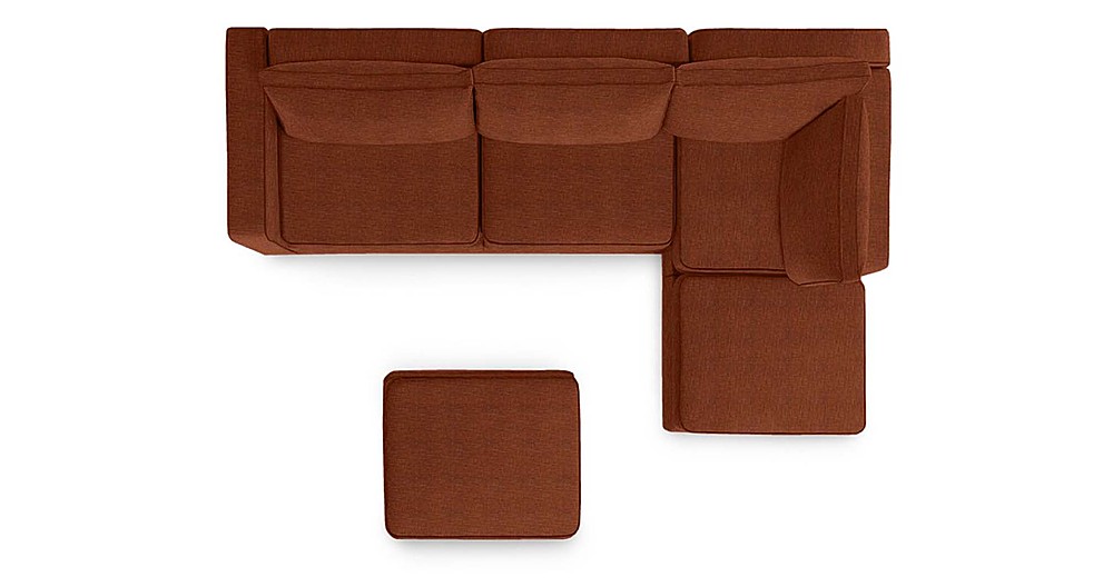 Angle View: Lovesac - 5 Seats + 5 Sides Rained Chenille & Lovesoft - Terracotta