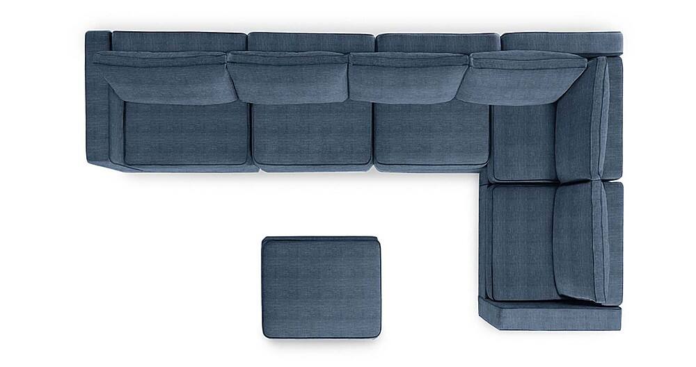 Angle View: Lovesac - 6 Seats + 8 Sides Rained Chenille & Lovesoft - Vintage Blue