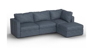 Lovesac - 4 Seats + 5 Sides Rained Chenille & Lovesoft - Vintage Blue - Front_Zoom