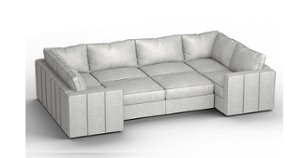 Lovesac - 8 Seats + 10 Sides Luxe Chenille & Lovesoft - Tonal Sterling - Front_Zoom