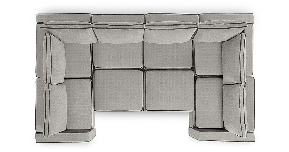 Angle View: Lovesac - 4 Seats + 4 Sides Combed Chenille & Lovesoft with 6 Speaker Immersive Sound + Charge System - Taupe