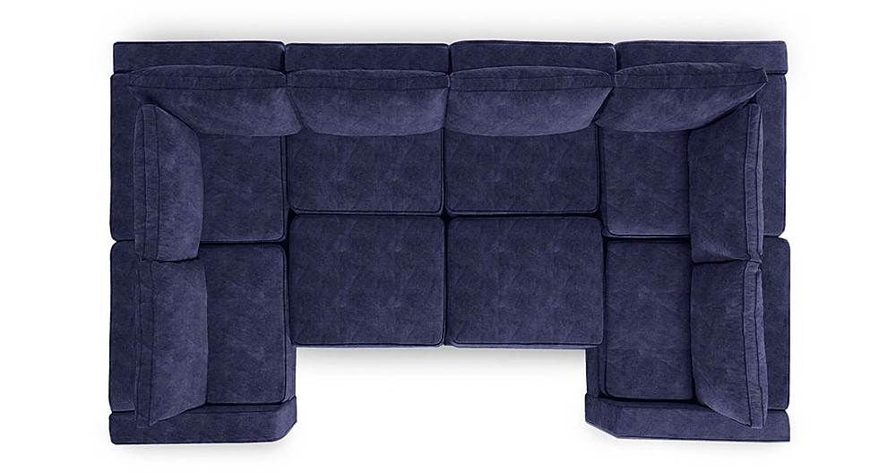 Angle View: Lovesac - 4 Seats + 5 Sides Combed Chenille & Lovesoft with 6 Speaker Immersive Sound + Charge System - Taupe