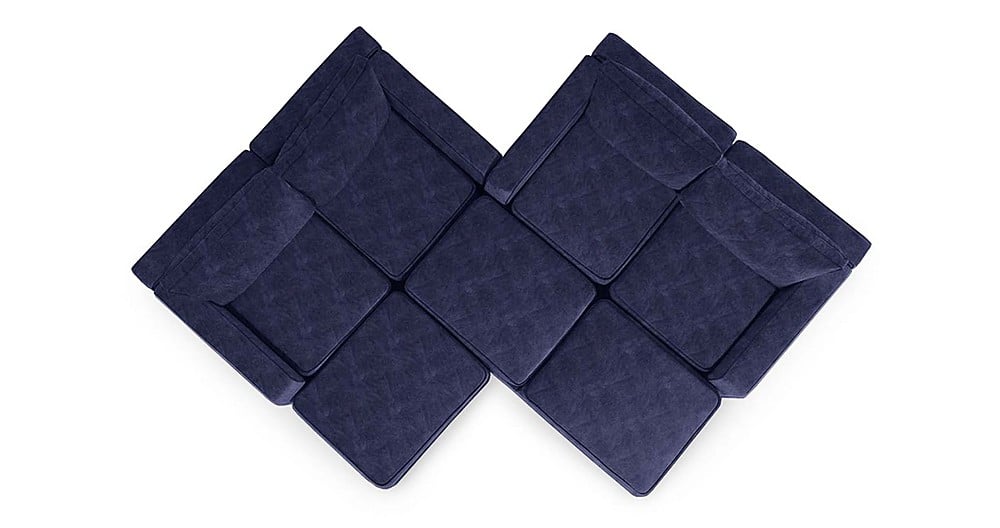 Angle View: Lovesac - 7 Seats + 8 Sides Corded Velvet & Standard Foam - Sapphire Navy