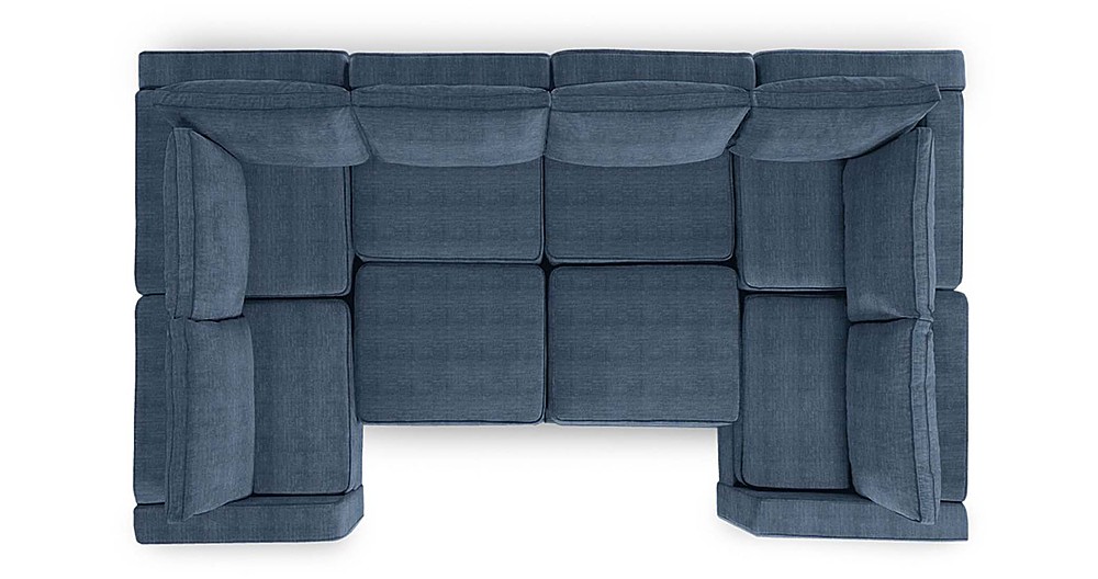 Angle View: Lovesac - 8 Seats + 10 Sides Rained Chenille & Standard Foam - Vintage Blue