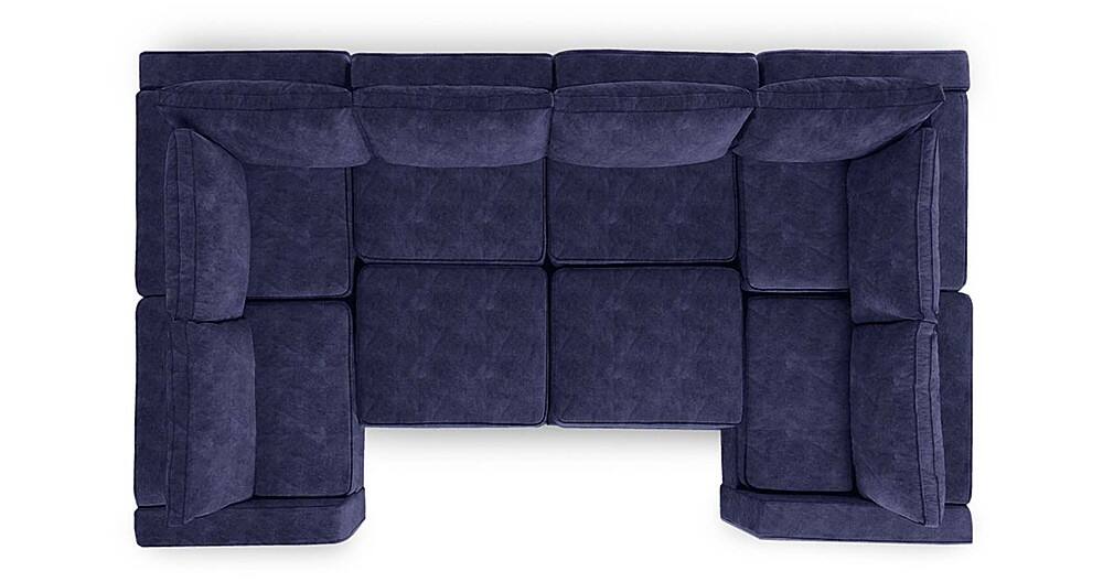 Angle View: Lovesac - 8 Seats + 10 Sides Corded Velvet & Standard Foam - Sapphire Navy