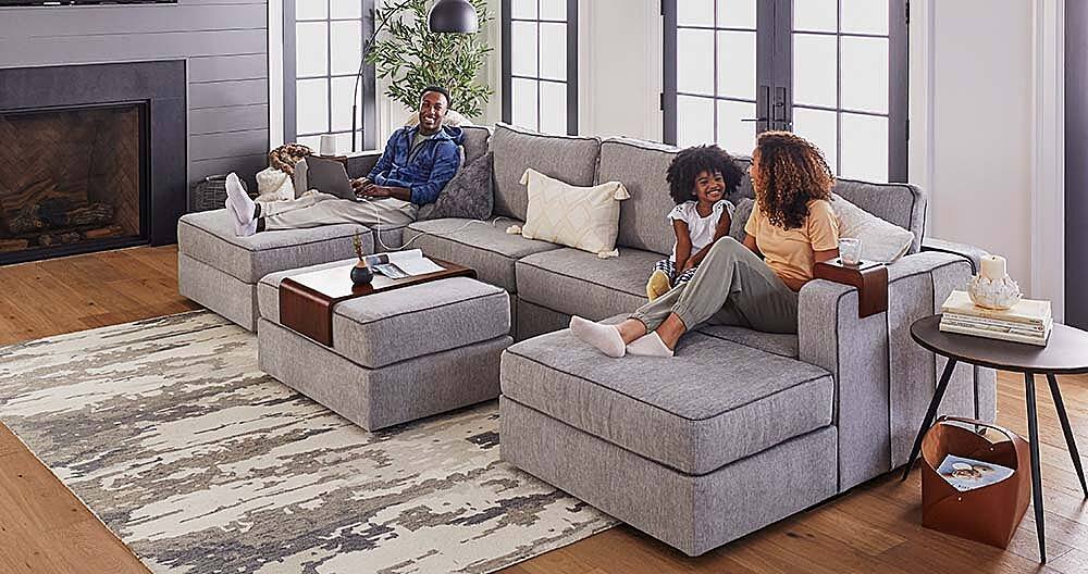 Lovesac 7 Seats + 8 Sides Luxe Chenille & Standard Foam Tonal Sterling