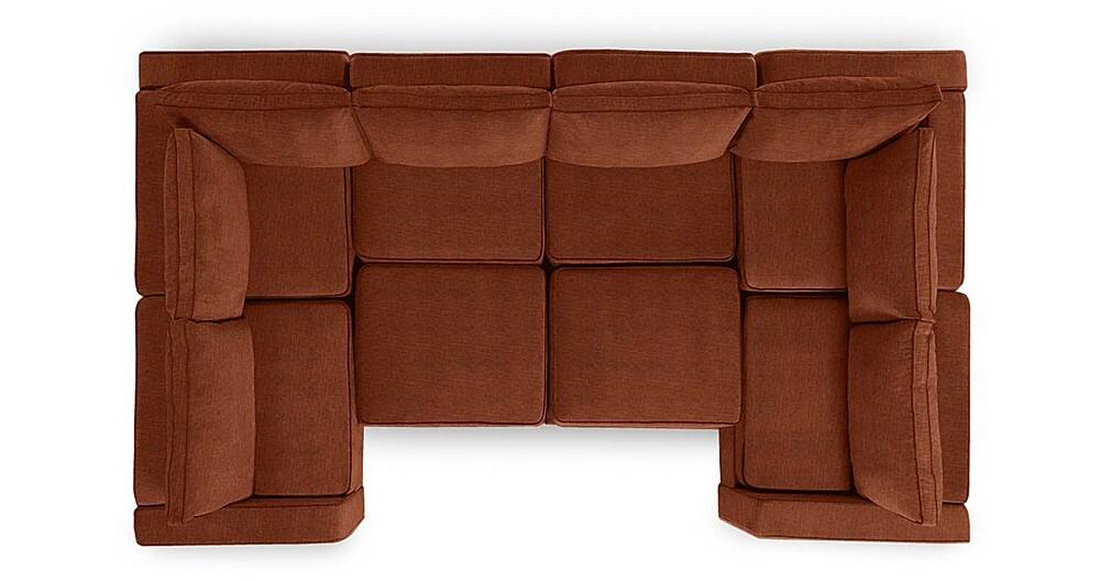 Angle View: Lovesac - 8 Seats + 10 Sides Rained Chenille & Lovesoft - Terracotta
