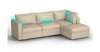 Lovesac - 4 Seats + 5 Sides Combed Chenille & Lovesoft with 6 Speaker Immersive Sound + Charge System - Tan - Front_Zoom