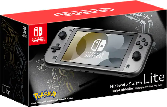Front. Nintendo - Geek Squad Certified Refurbished Switch Pokémon Dialga & Palkia Edition 32GB Lite Console - Dialga & Palkia Edition.