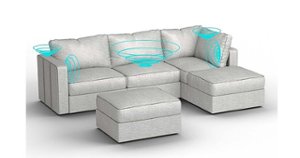 Lovesac - 5 Seats + 5 Sides Luxe Chenille & Lovesoft with 8 Speaker Immersive Sound + Charge System - Tonal Sterling - Angle_Zoom