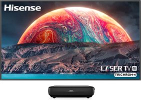 Hisense - L9G Laser TV Triple-Laser Ultra Short Throw Projector with 120" ALR Screen, 4K UHD, 3000  Lumens, HDR, Android TV - Black - Front_Zoom