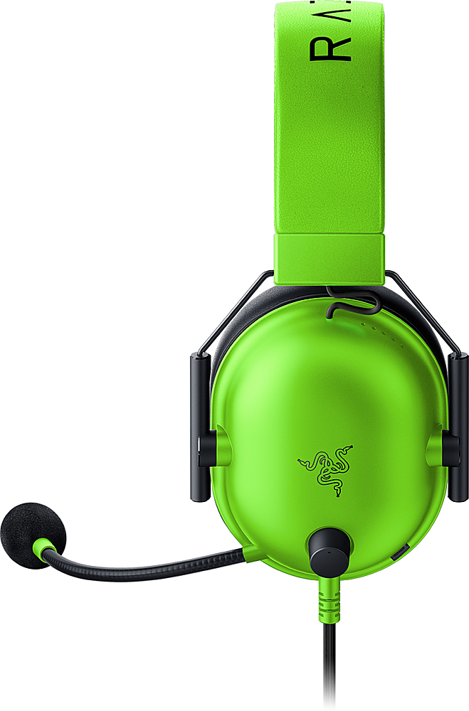 Left View: Razer - BlackShark V2 X Wired 7.1 Surround Sound Gaming Headset for PC, PS5, PS4, Switch, Xbox X|S, and Xbox One - Green
