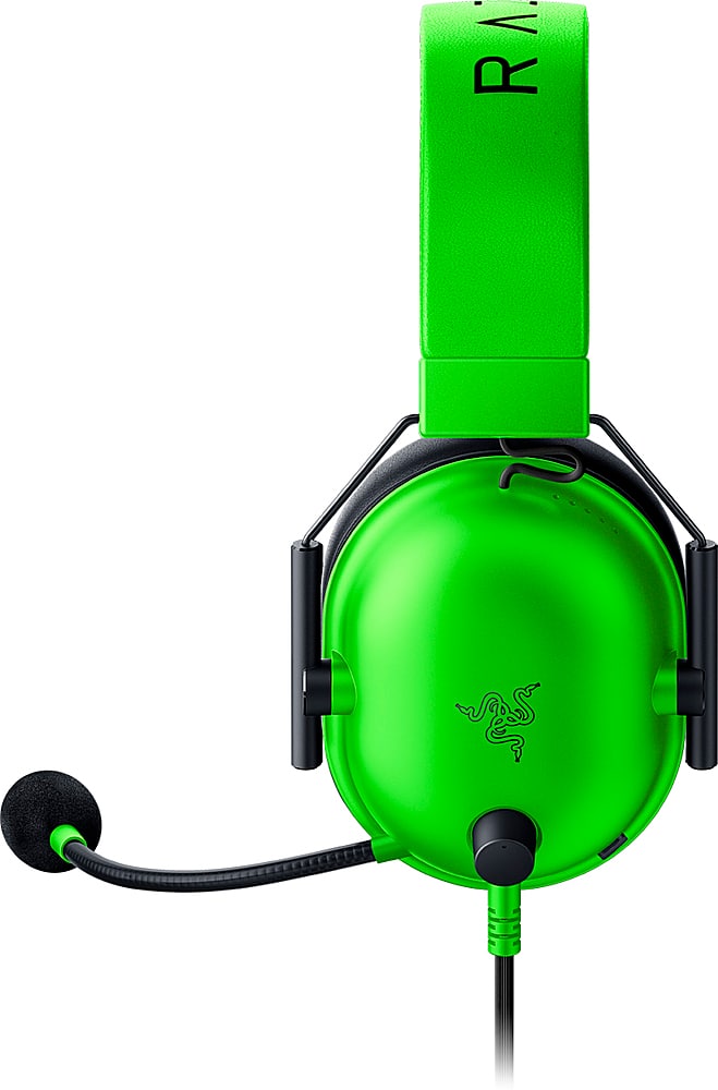 Left. Razer - BlackShark V2 X Wired 7.1 Surround Sound Gaming Headset for PC, PS5, PS4, Switch, Xbox X|S, and Xbox One - Green.