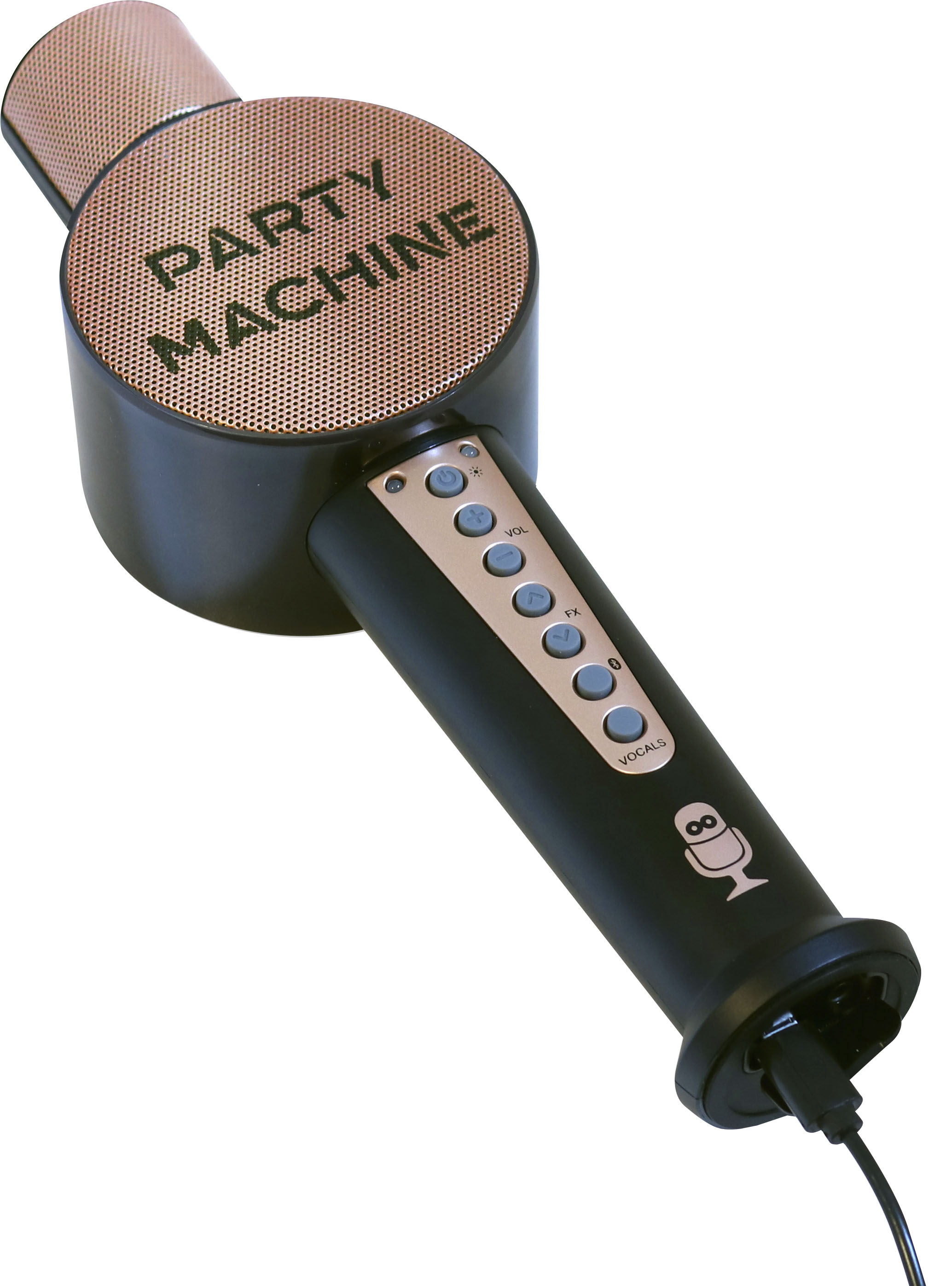 Angle View: Singing Machine - Party Machine Mic - Rose Gold - Rose Gold and Black