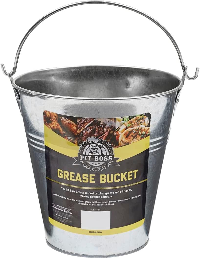 Angle. Pit Boss - Replacement Grease Bucket - Silver.