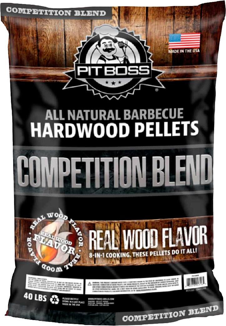 Left. Pit Boss - 40LB Competition Blend hardwood pellets - Brown.