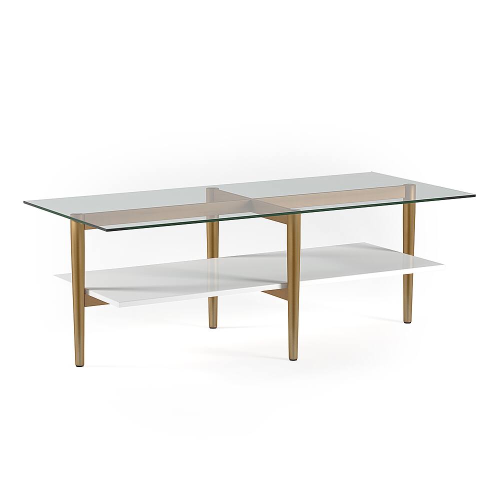 Angle View: Camden&Wells - Otto 47" Coffee Table - Brass and White Lacquer