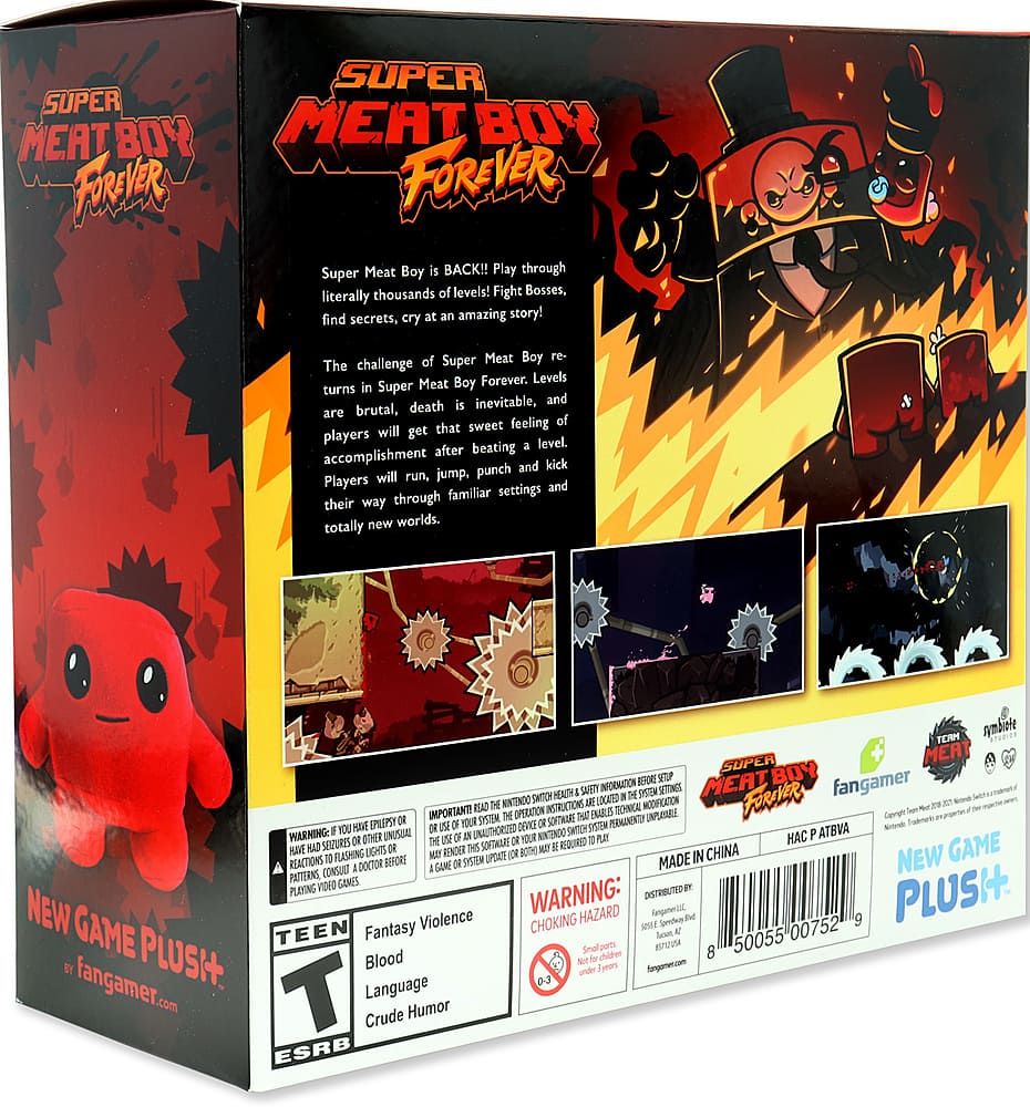 Back. Fangamer - Super Meat Boy Forever - Physical Game Not Included! Includes Plush + Digital Game Code.