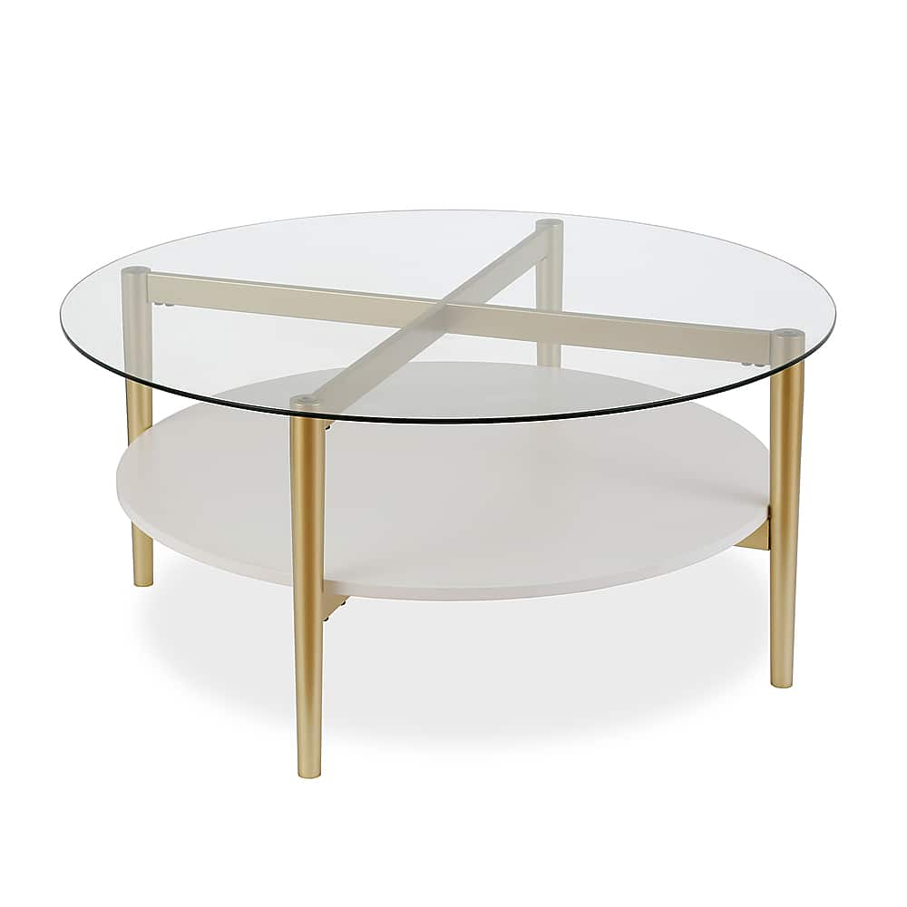 Angle View: Camden&Wells - Otto Coffee Table - Brass and White Lacquer