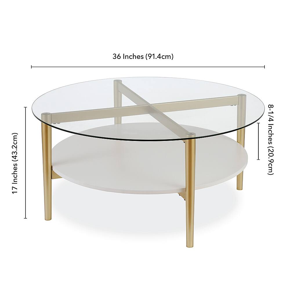 Best Buy: Camden&Wells Otto Coffee Table Brass and White Lacquer CT0139