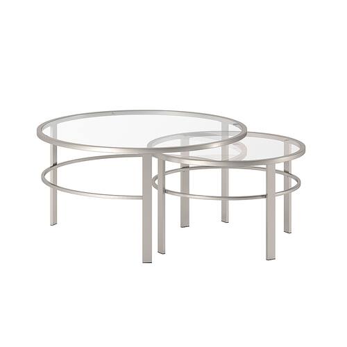 Camden&Wells - Gaia Nesting Coffee Table Set - Satin Nickel