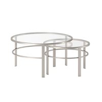 Camden&Wells - Gaia Nesting Coffee Table (set of 2) - Satin Nickel - Front_Zoom