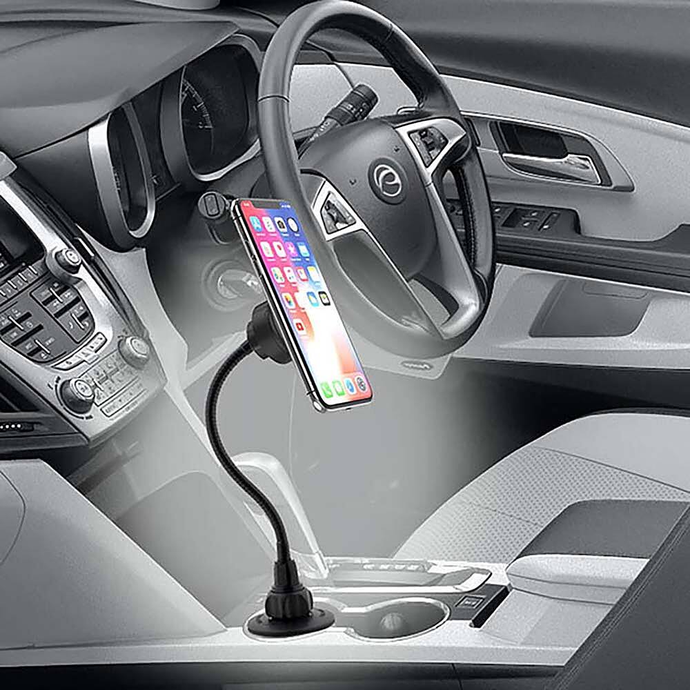Left View: Premier - MagPop Cup Holder Mount for Mobile Phones