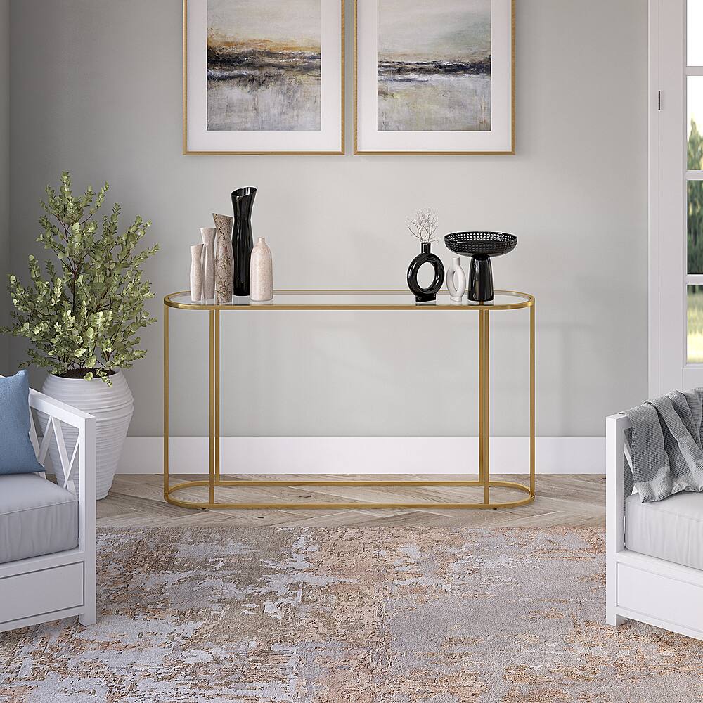 Left View: Camden&Wells - Ricardo Console Table - Blackened Bronze