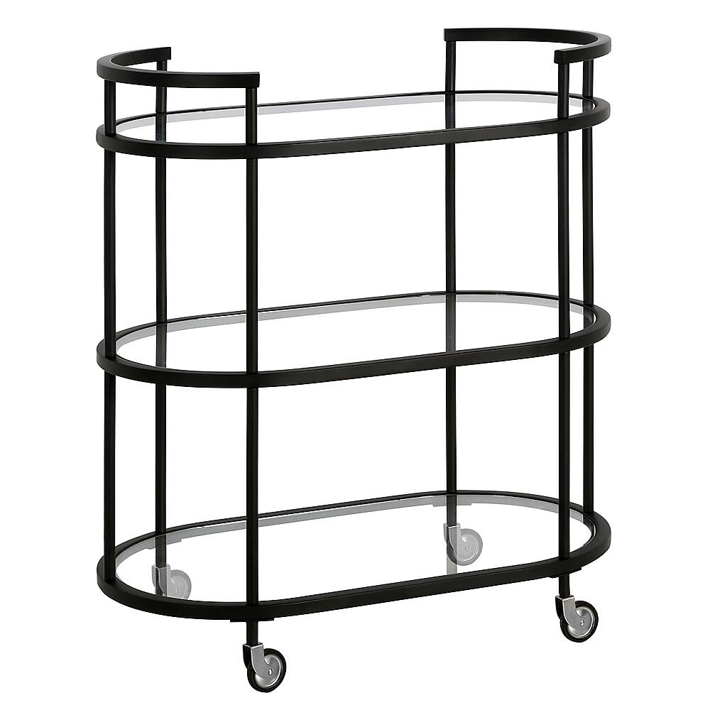 Angle. Hudson&Canal - Leif Bar Cart - Blackened Bronze.