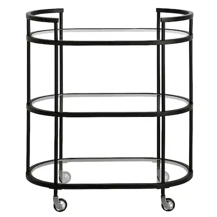 Front. Hudson&Canal - Leif Bar Cart - Blackened Bronze.