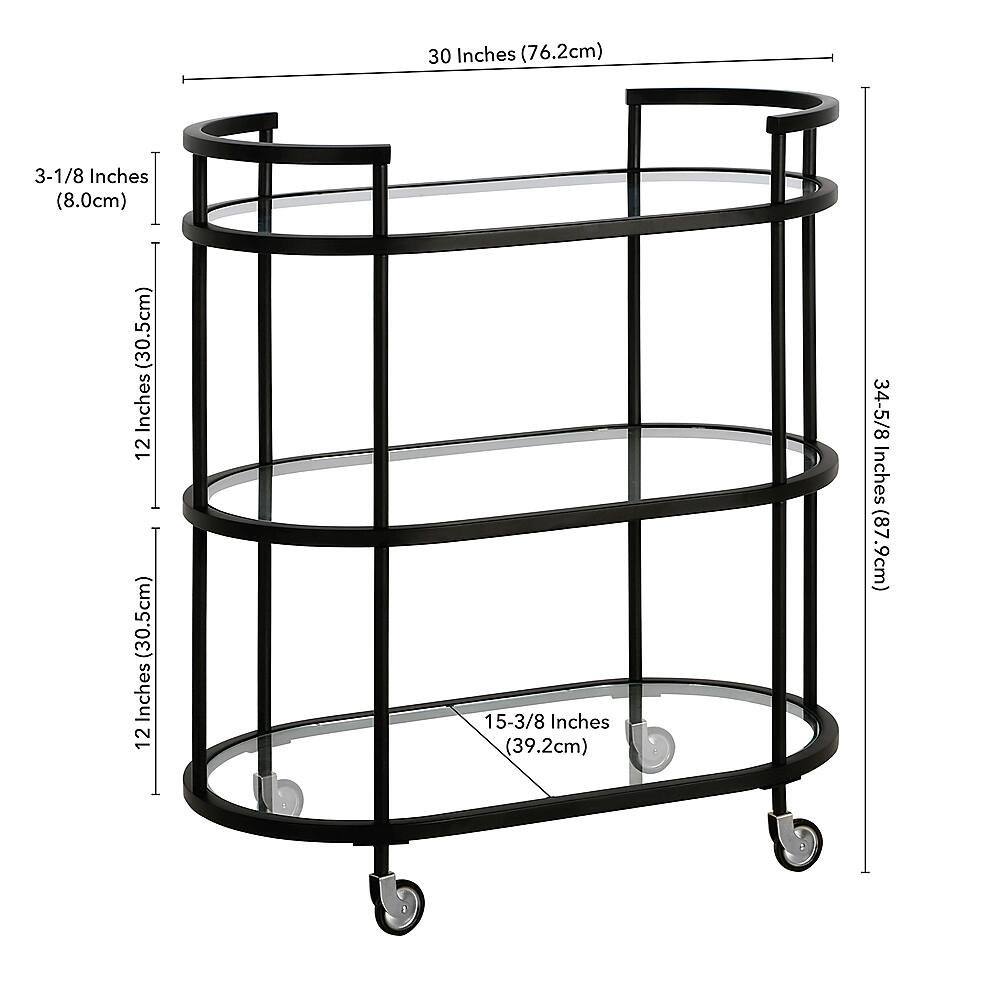 Alt View 13. Hudson&Canal - Leif Bar Cart - Blackened Bronze.