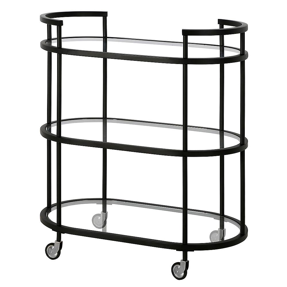 Alt View 15. Hudson&Canal - Leif Bar Cart - Blackened Bronze.