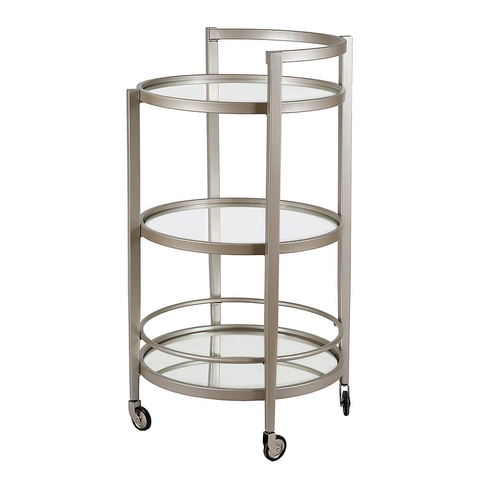 Angle View: Camden&Wells - Hause Round Bar Cart - Satin Nickel