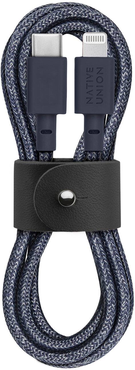 Native Union - BELT CABLE 4 Foot Fast Charging USB-C TO LIGHTNING - Indigo