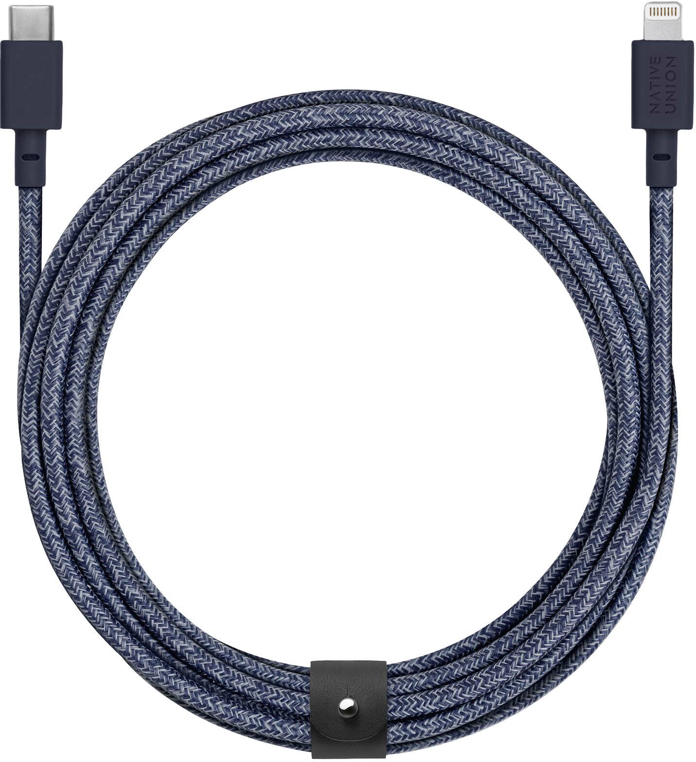 Native Union - BELT CABLE 10 Foot Fast Charging USB-C TO LIGHTNING - Indigo