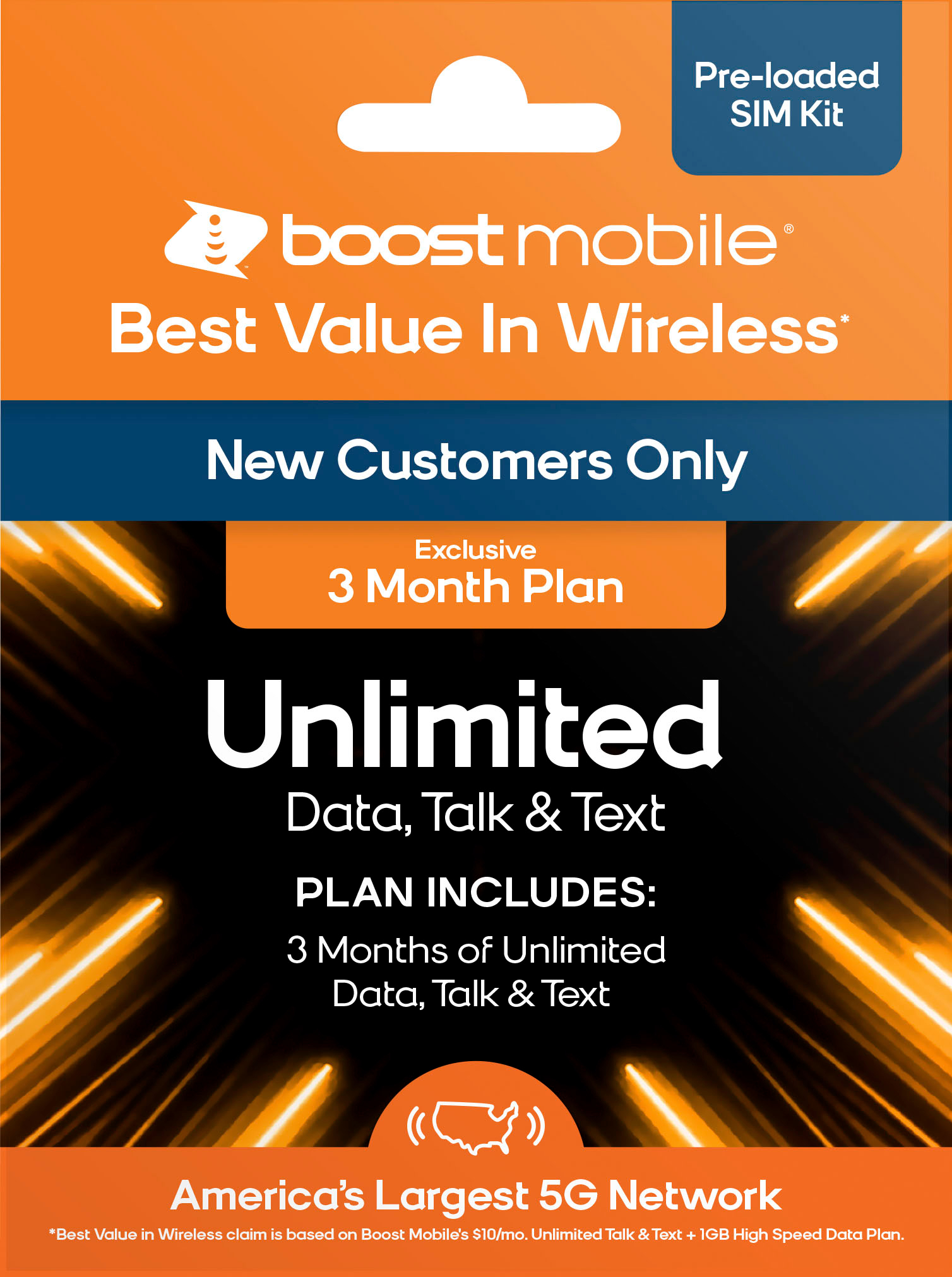 Boost Mobile 3 Months Unlimited SIM Card BMDPDSHTSIMENR05 - Best Buy