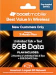 Boost Mobile - 3 Months 5GB Plan SIM Card Kit - Orange