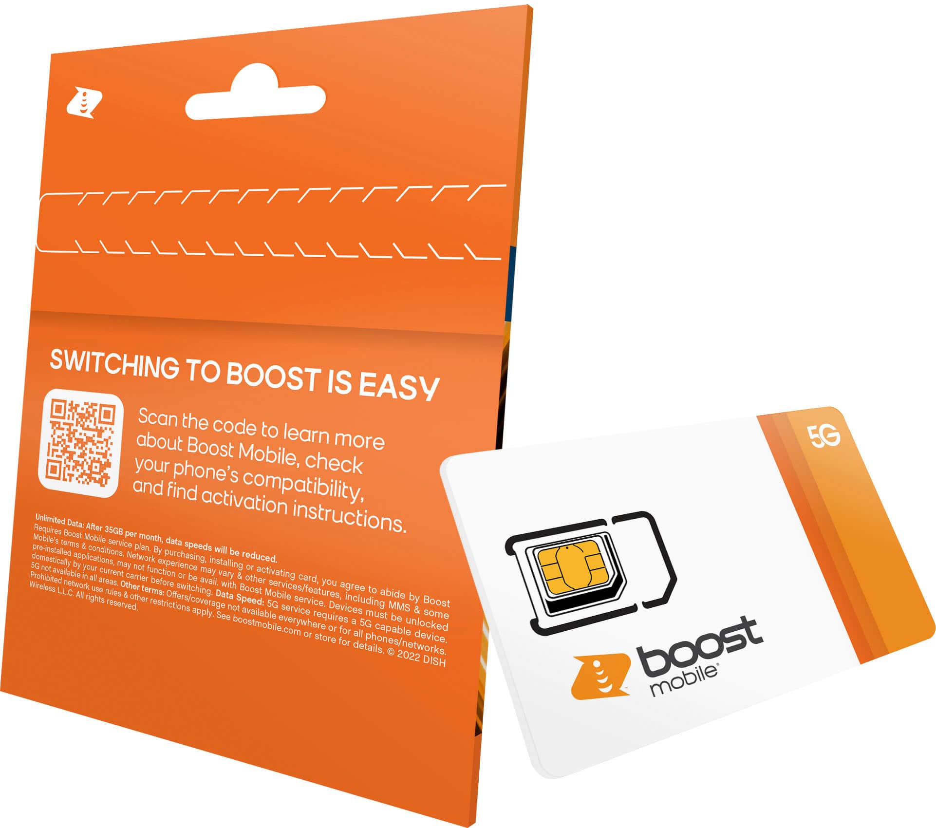 Alt View 2. Boost Mobile - 3 Months 5GB Plan SIM Card Kit - Orange.