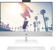 HP - Pavilion 27" Touch-Screen All-in-One - AMD Ryzen 7 5700U - 16GB Memory - 256GB SSD + 1TB HDD - snowflake white - Front_Zoom